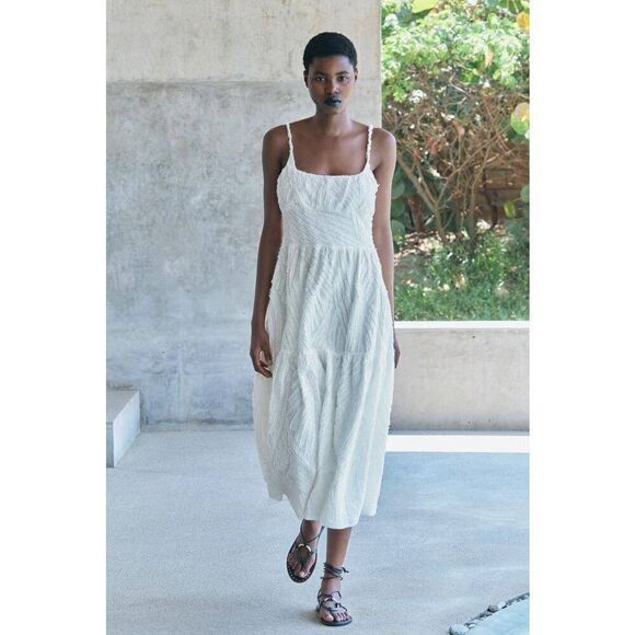 ZARA FRAYED JACQUARD DRESS ZW COLLECTION - Picture 3 of 9